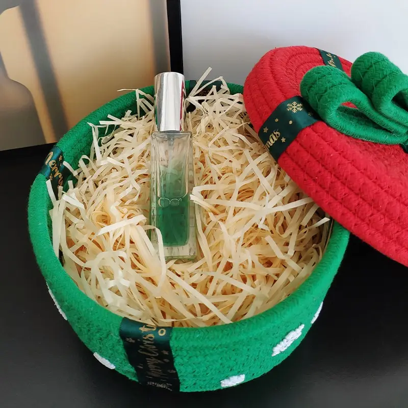 Christmas Gift Box New Cotton String Woven Dustproof Storage Basket