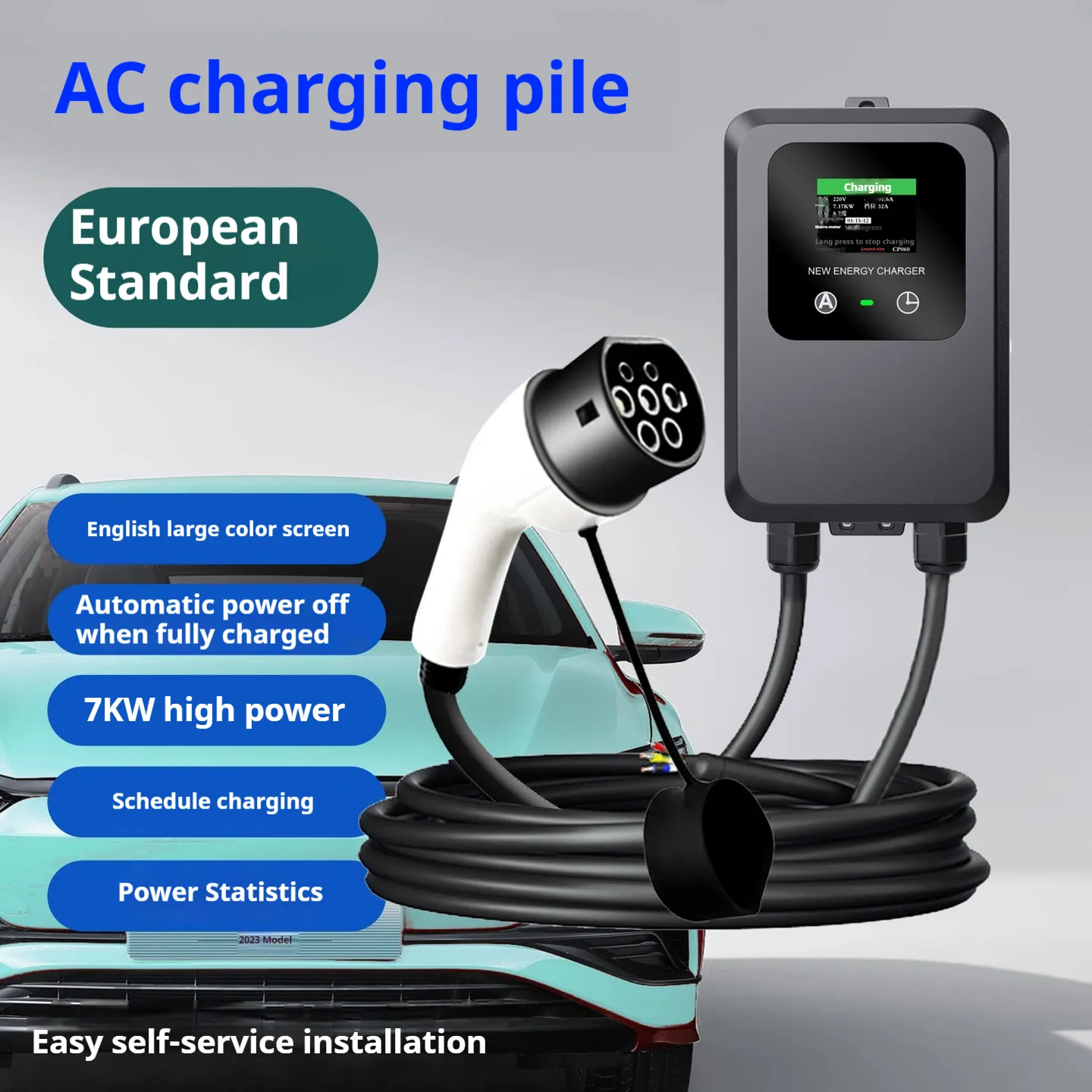 Charger 7KW AC Charging Pile GBT