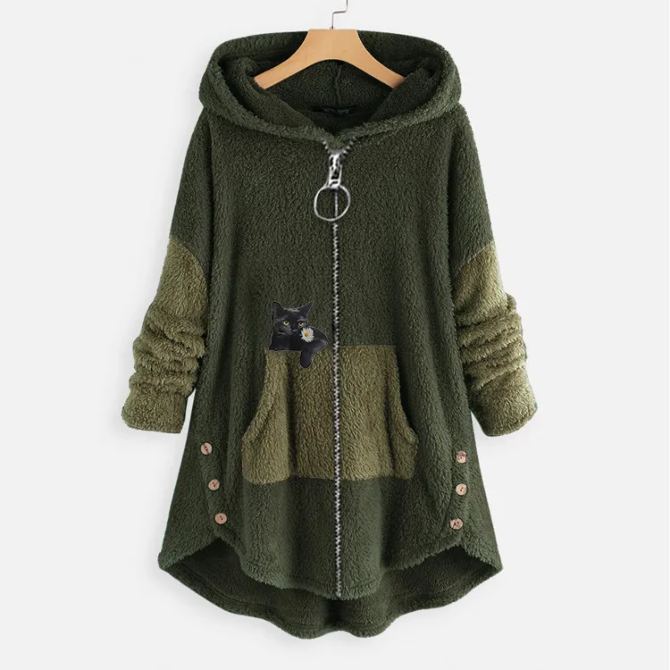 Harajuku Style Autumn Street Female Hooded Loose Sweater - Style A-M