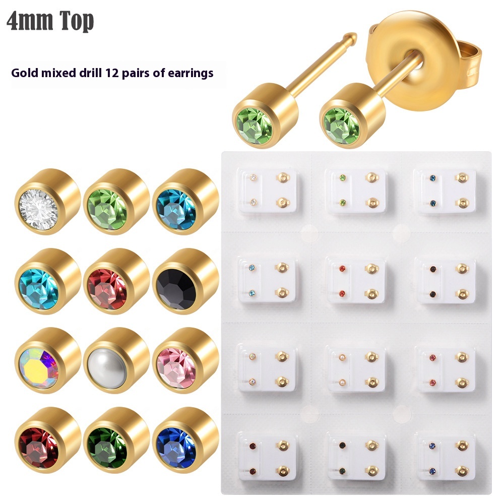 4mm Gold Mixed Rhinestone