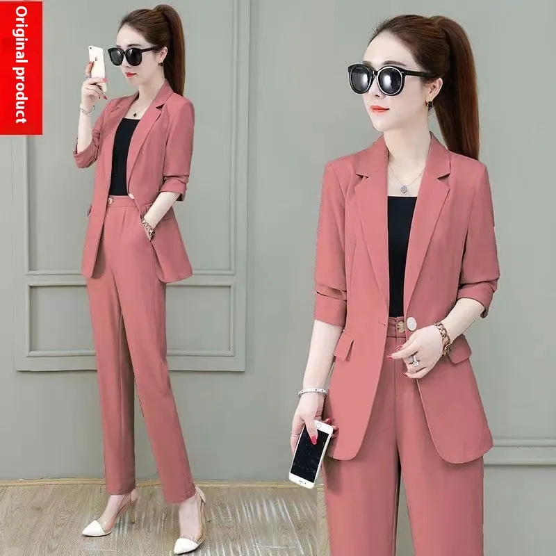Business Wear Fashionable Temperament Slimming Casual Suit - Lotus Root Color-Xl