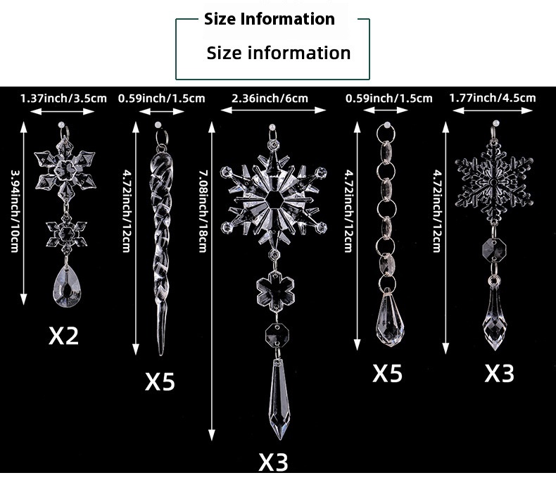 Title 6, Acrylic Snowflake Ice Strip Decoration Set