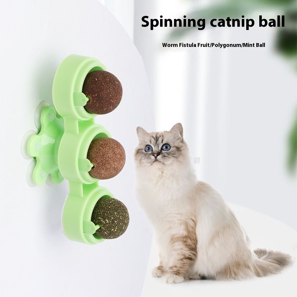New Three-piece Catnip Ball Rotating Windmill