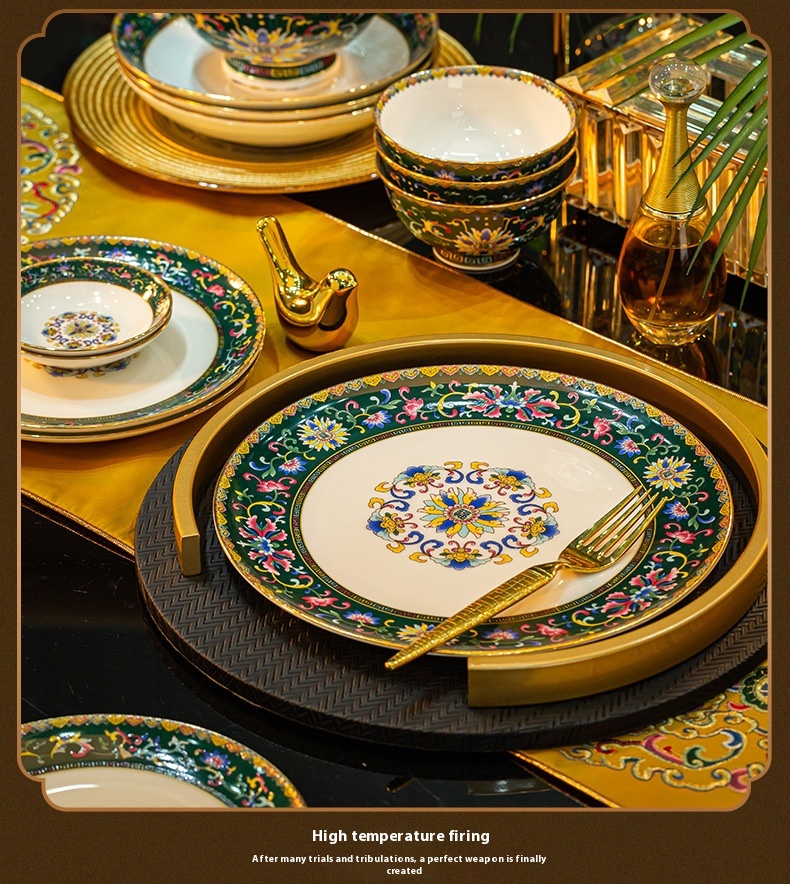 Title 9, Household Style Enamel Bone China Tableware Set