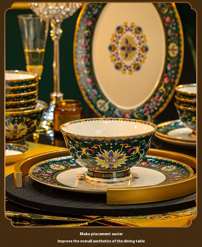 Title 10, Household Style Enamel Bone China Tableware Set