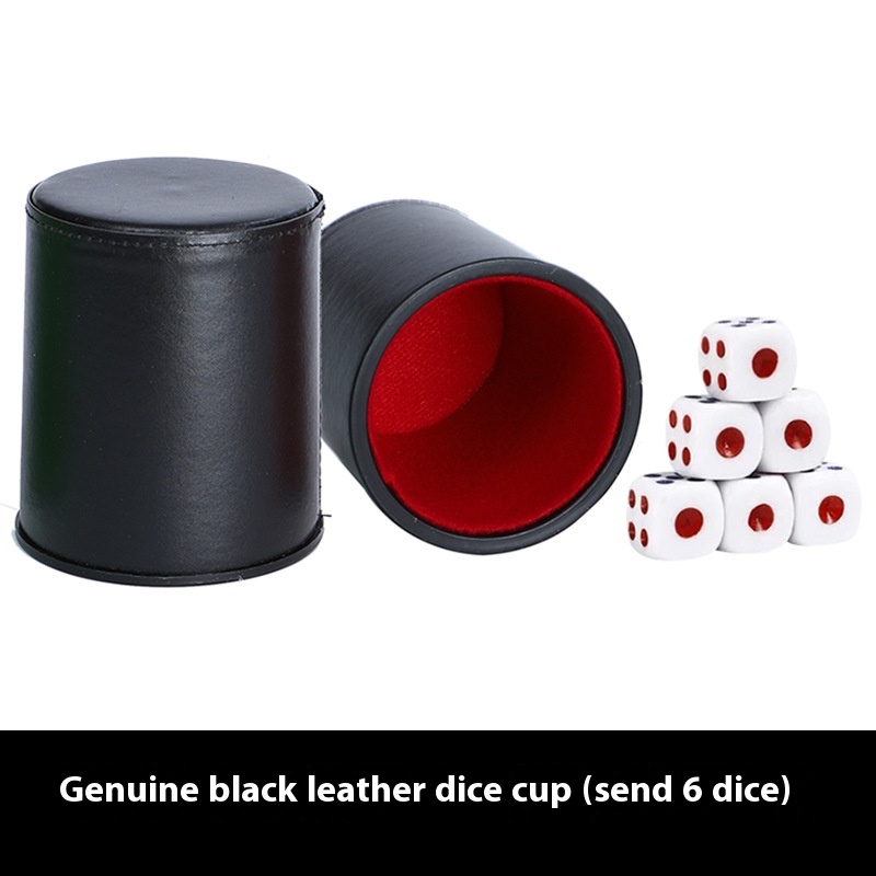 Black Leather Dice Box