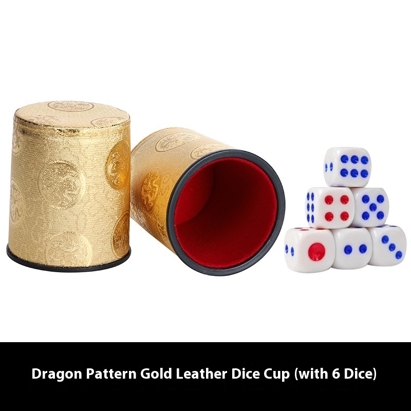 Dragon Pattern Gold Dice Box