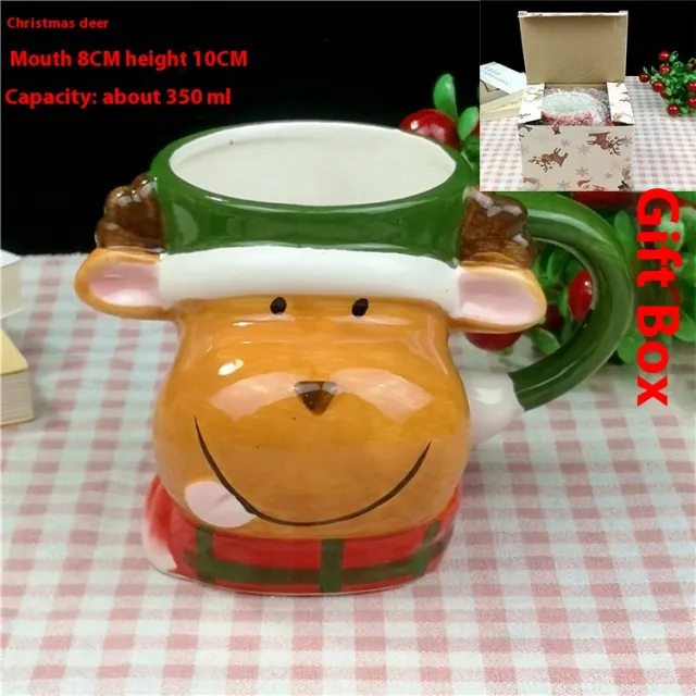 Creative Christmas Gift Ceramic Water Cup Elk Boxed Without Lid - Shop at LoveMi