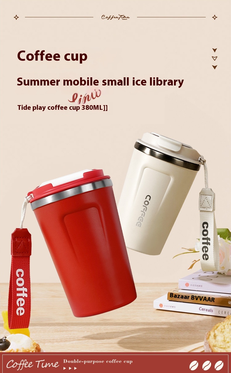 Title 2, Double-layer Vacuum Cup Coffee Cup 304 Stainles...