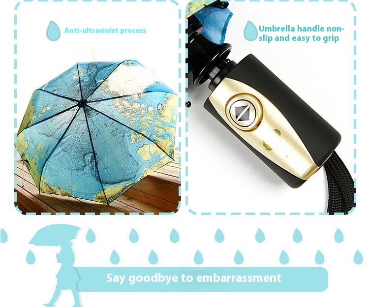 Title 4, Automatic Folding Map Creative Umbrella