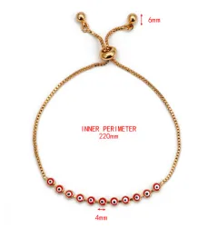 European And American Fashion Colour Zircon Stretch Bracelet Ins Niche - Red - View 1