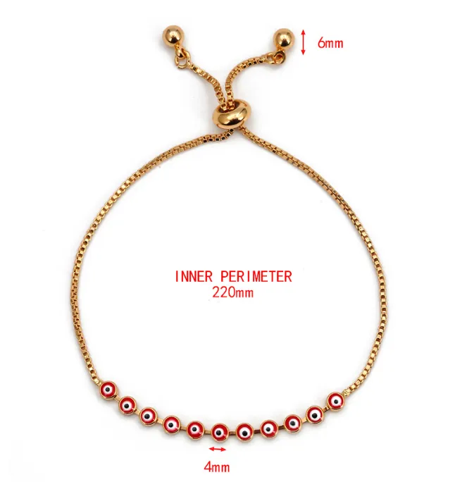 European And American Fashion Color Zircon Stretch Bracelet Ins Niche - Red