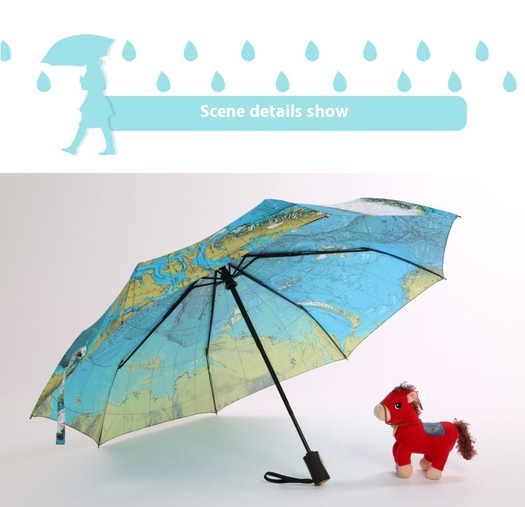 Title 3, Automatic Folding Map Creative Umbrella