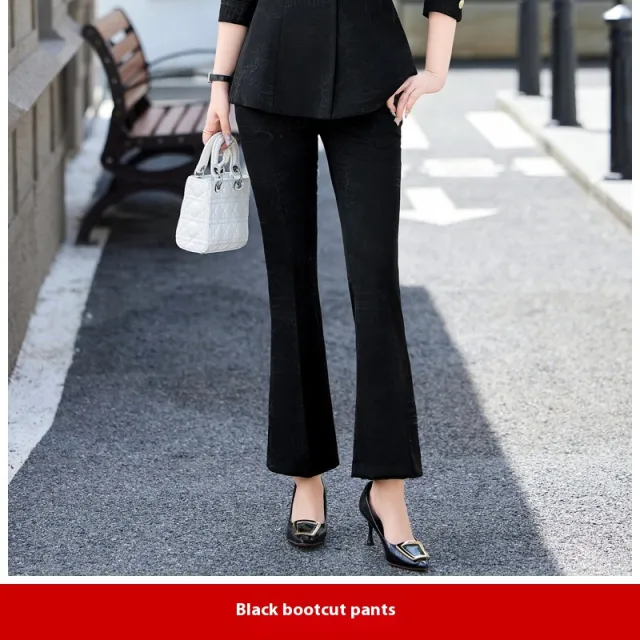 Female Autumn And Winter Long Sleeves Fashionable Suit Black Pants - Shop at LoveMi