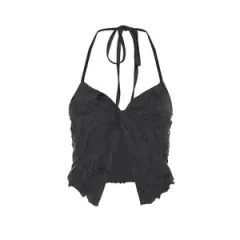 Niche Kink Halter Tank Top - Black - View 1