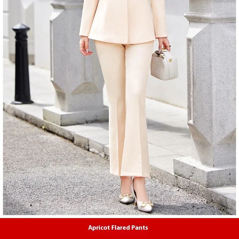Female Autumn And Winter Long Sleeves Fashionable Suit - Apricot Pants