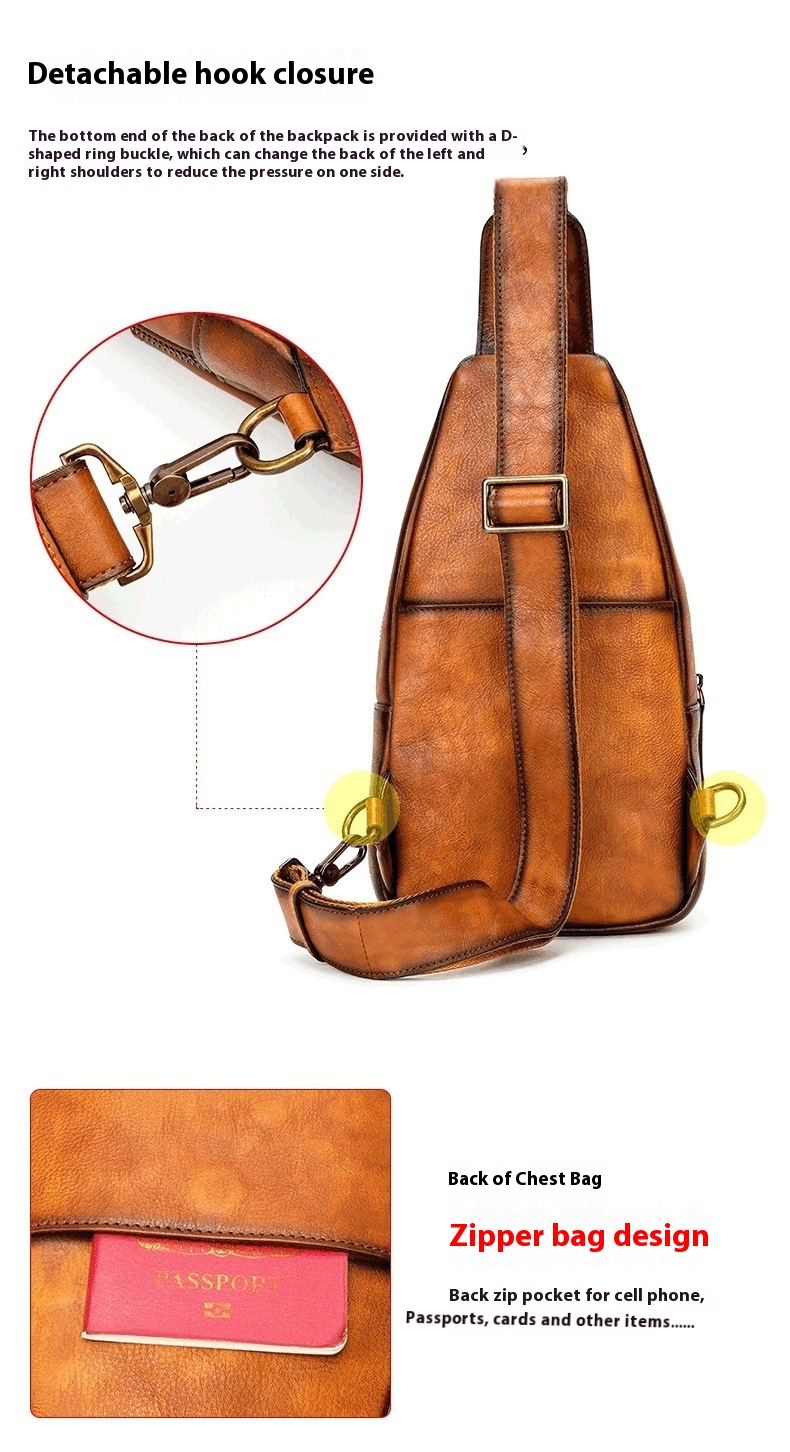 Title 2, Retro Cattlehide Leather Fashion Multifunctiona...