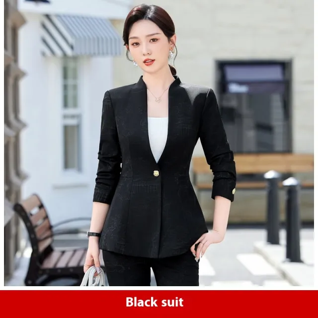 Female Autumn And Winter Long Sleeves Fashionable Suit Black - Shop at LoveMi