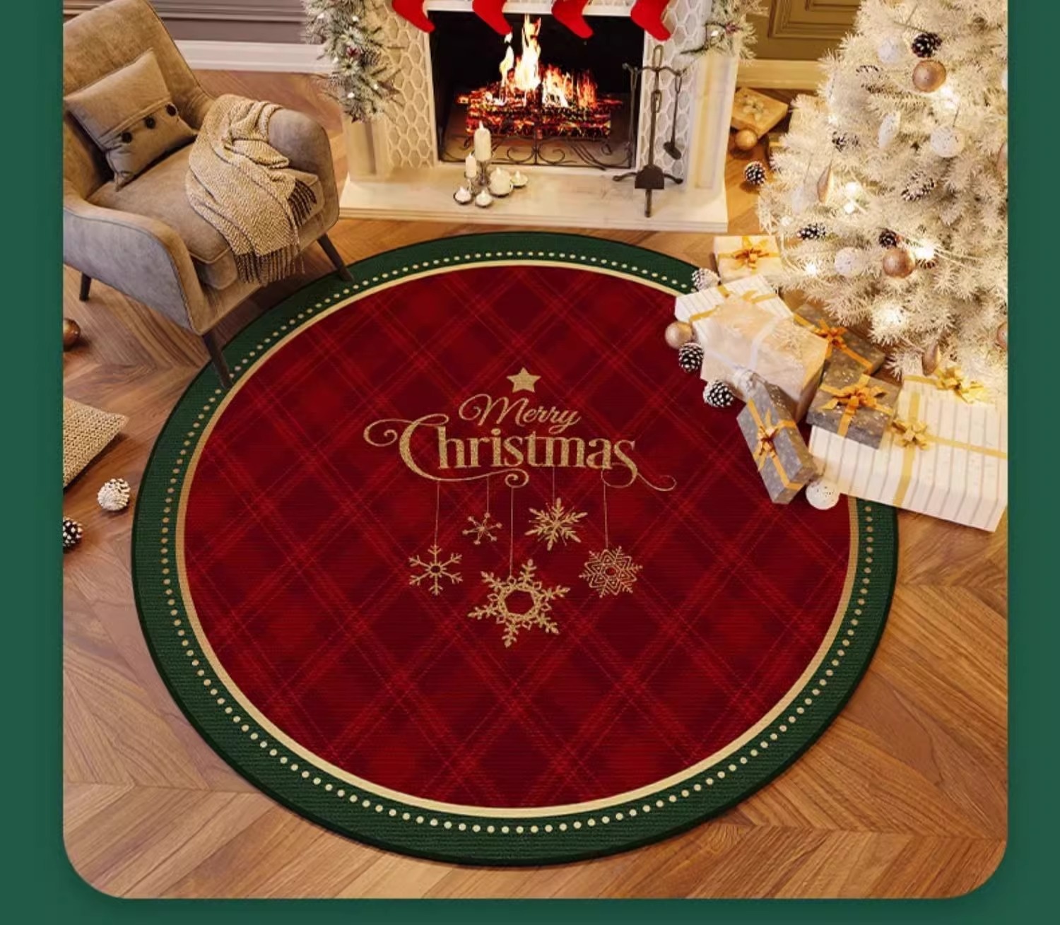 Title 8, Christmas Crystal Velvet Carpet Stain-resistant...