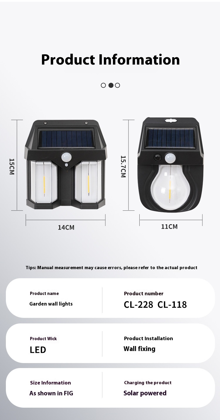 Title 15, Zonne-buitenlamp voor tuin, wanddecoratie, wolf...