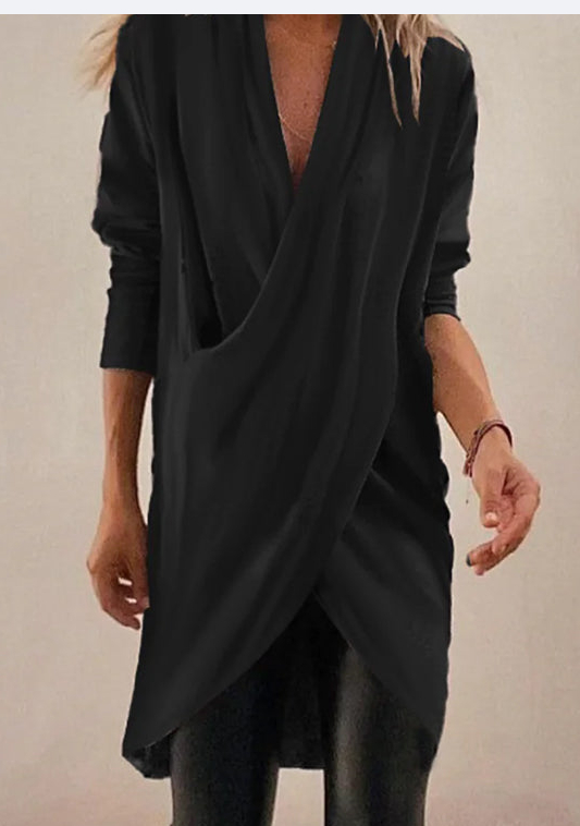 Cross Design Black Dress