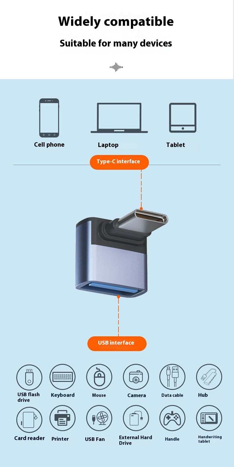 Title 3, Type-c To USB Adapter Mobile Phone U-disk Adaptor