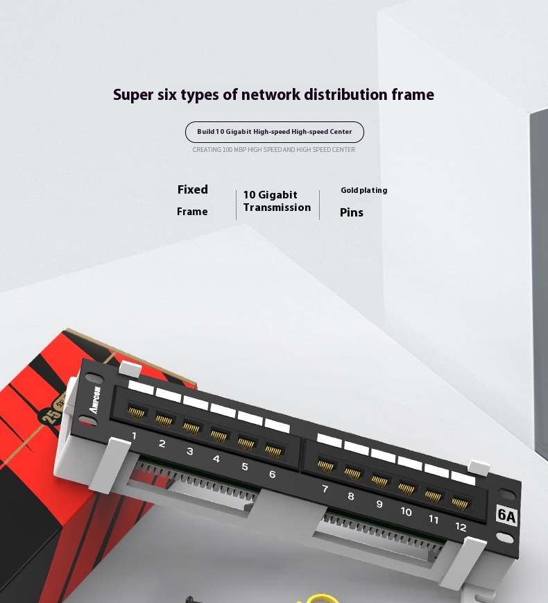 Title 5, Unabgeschirmter 12-Port-Netzwerkverteiler-Schra...