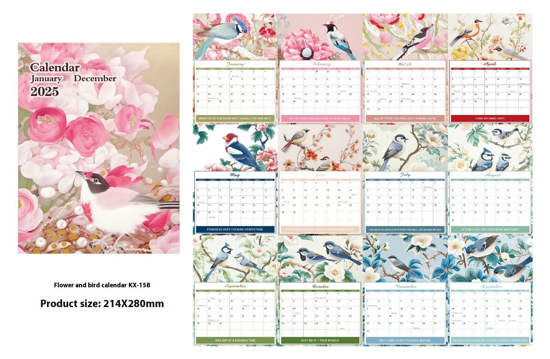 2025 Flower And Bird Calendar