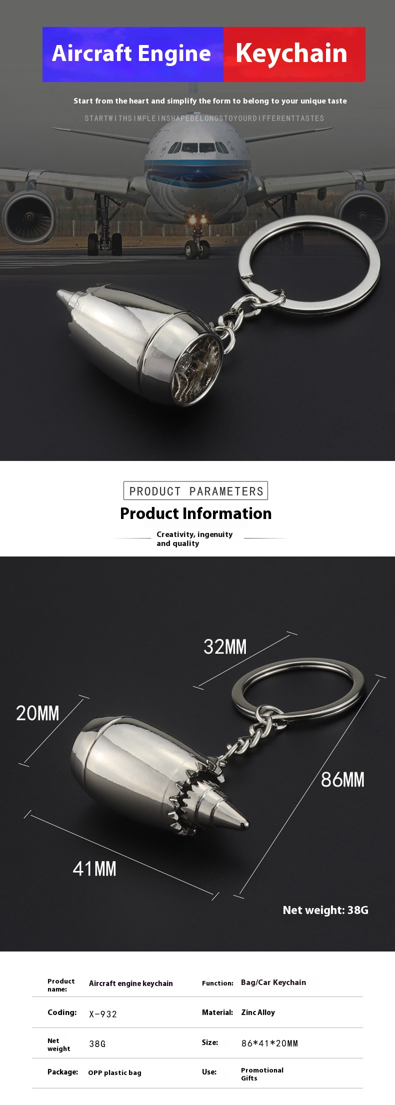 Title 3, Machine Engine Keychain Handbag Pendant Simulat...