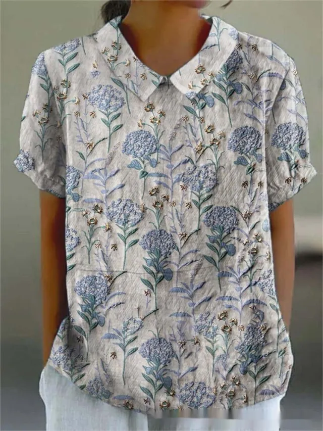 Summer Lapels Short Sleeve Elegant European And American Style Women Top 2 Models D758 L - Shop at LoveMi