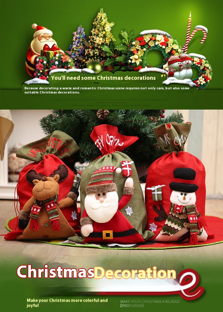 Title 11, New Large Three-dimensional Linen Christmas Gif...