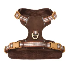 Explosion-proof Reflective Retro Leather Pet Harness - Brown - View 1