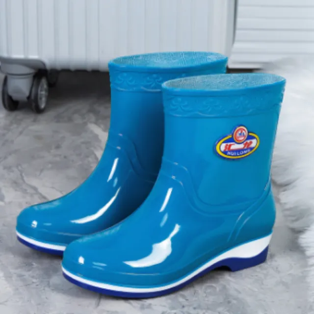 Labor Protection Kitchen Waterproof And Anti Slip Shoes, Rain Shoes For Women Blue - Shop at LoveMi