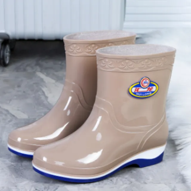 Labor Protection Kitchen Waterproof And Anti Slip Shoes, Rain Shoes For Women Apricot - Shop at LoveMi
