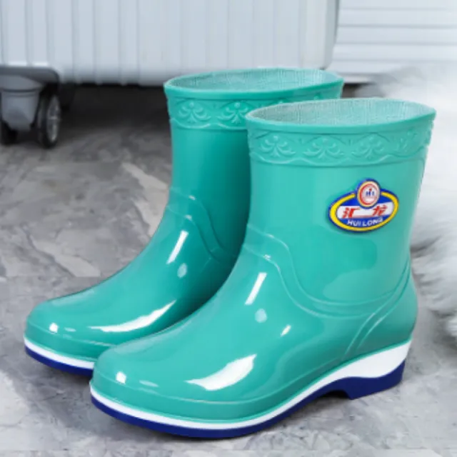 Labor Protection Kitchen Waterproof And Anti Slip Shoes, Rain Shoes For Women Green - Shop at LoveMi