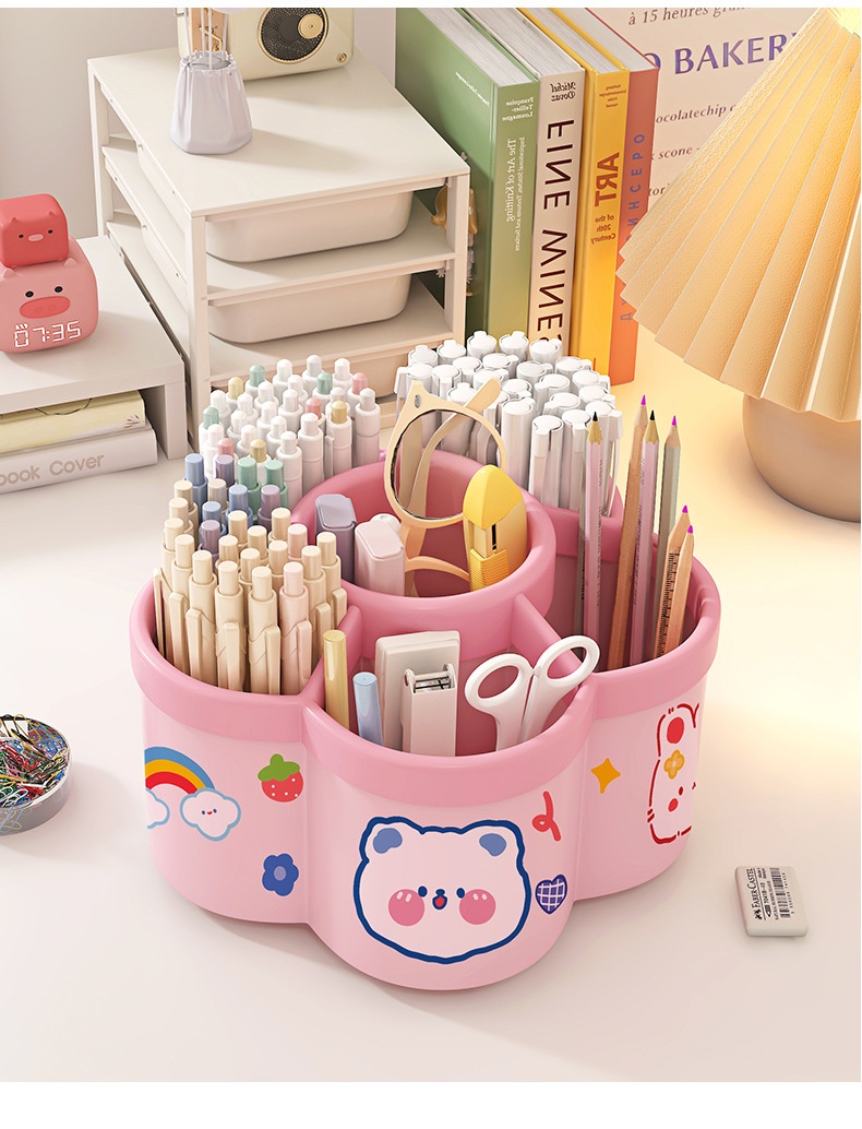 Title 5, Rotating Pen Holder Storage Container Student O...