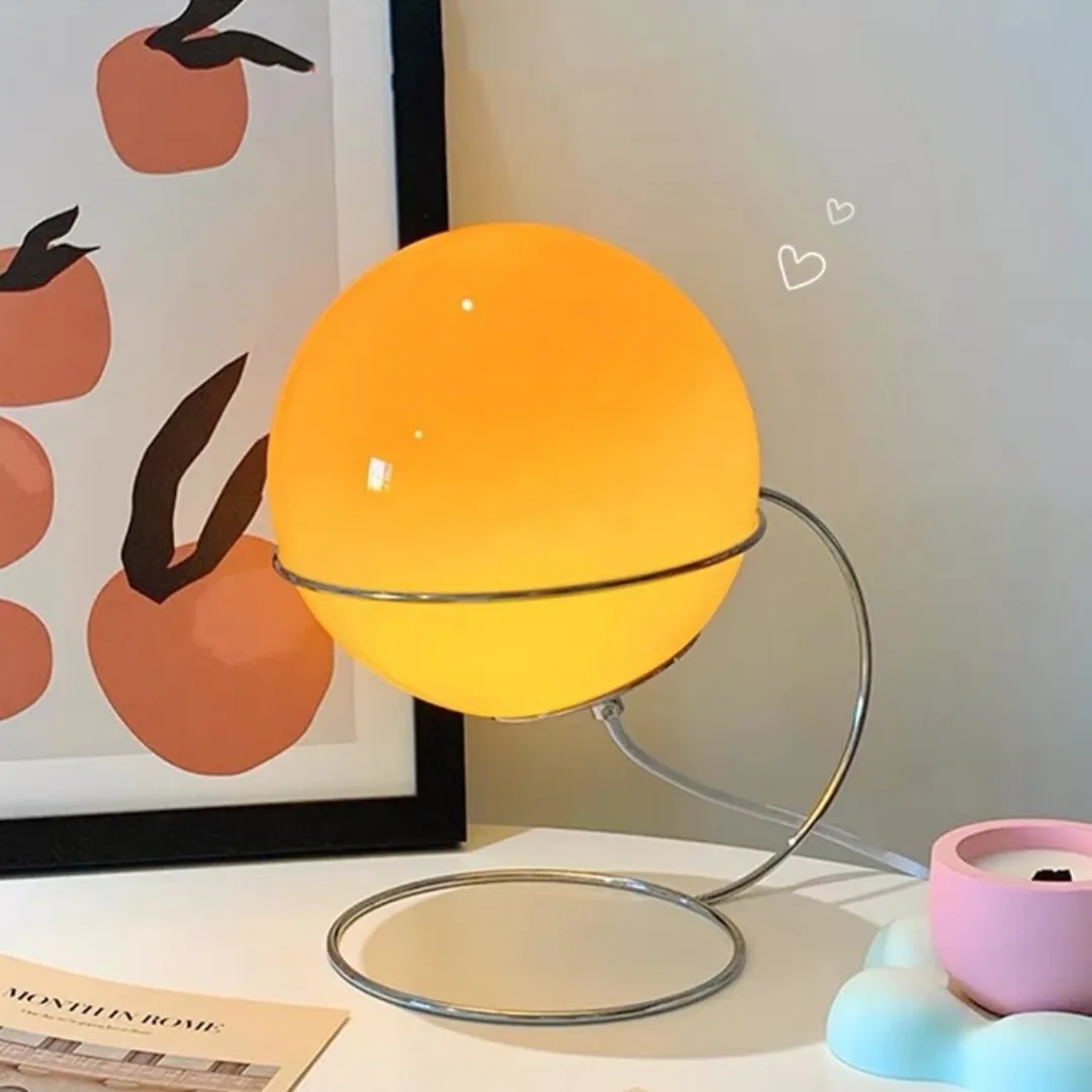Bedside Table Lamp Modern Simple Coffee Glass