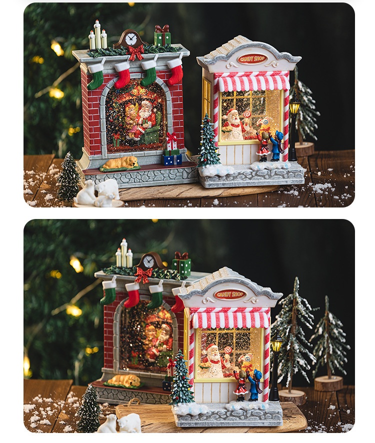 Title 11, Snow Fireplace Decorative Music Box Christmas G...