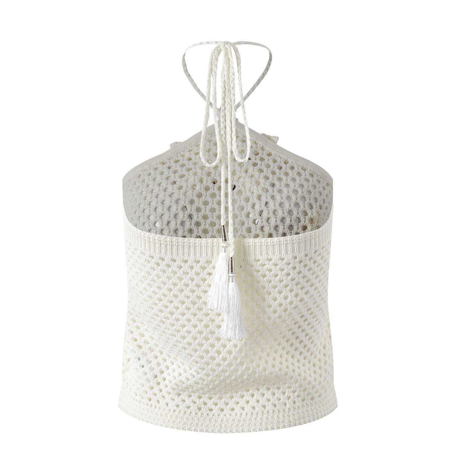 Women's Hollow-out Sleeveless Knitted Top With Suspenders