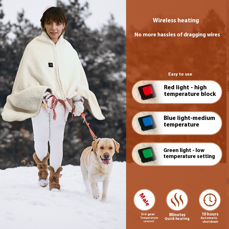 Title 4, Lambswool Household Blanket USB Smart Heating S...