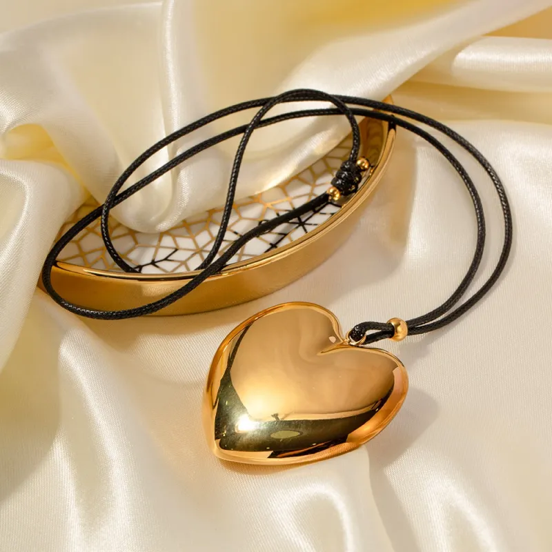 Puffy Gold Heart Necklace