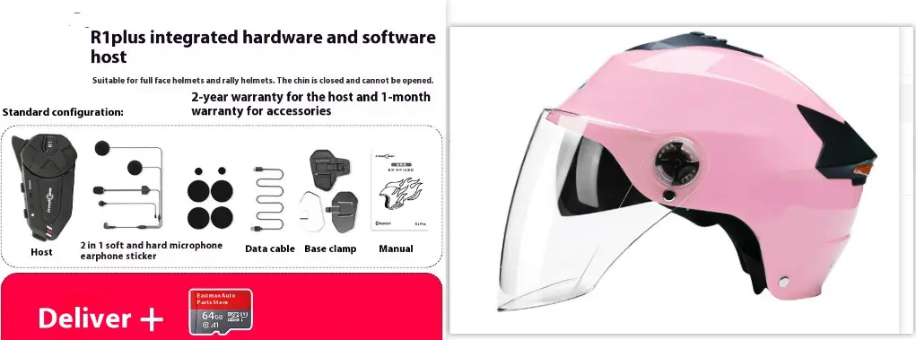 Motorcycle Helmet Bluetooth Headset Integrated Convenient Camera
