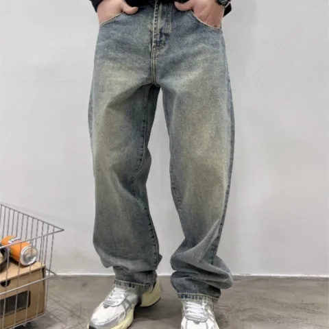 Jeans Men's Autumn New Baggy Straight Trousers Casual Long