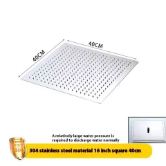 Stainless Steel Large Top-spray 16-inch 20-inch 24-inch 304 Material With Rings - 304 Square 16 Inch - View 1