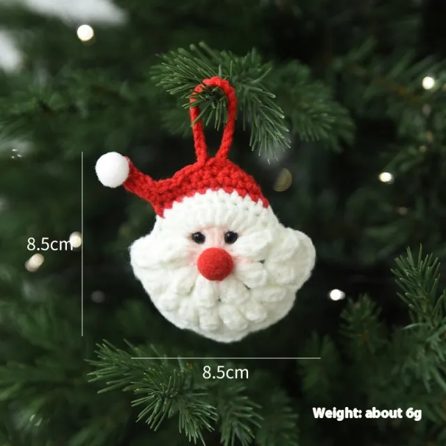 Christmas Gift And Ornament Hand woven Snowflake Pendant Red Hat Old Man - Shop at LoveMi