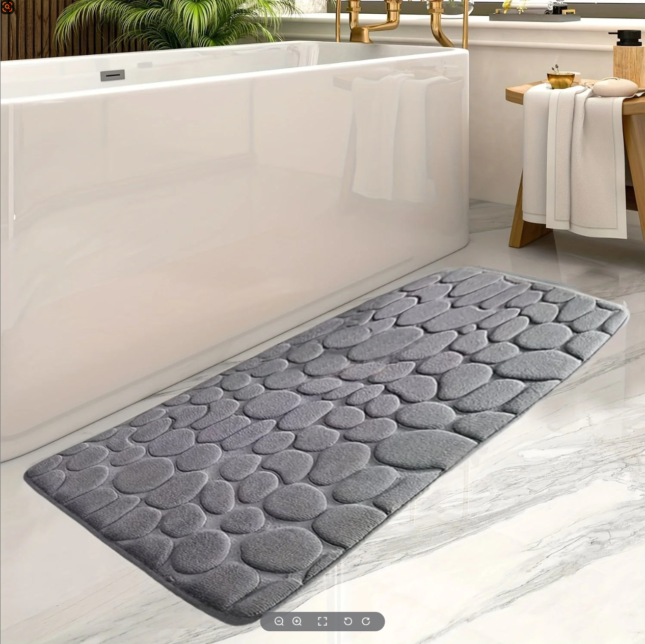 Title 11, Small Stone Block Embossed Floor Mat Coral Flee...