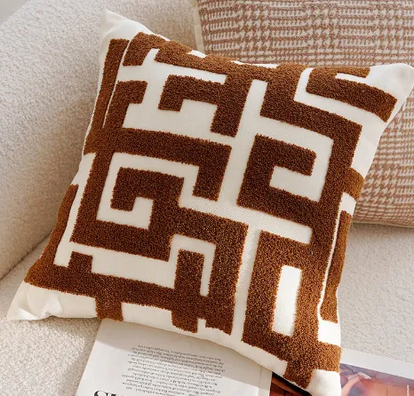 Bedside Living Room Sofa Velvet Pillowcase Brown - Shop at LoveMi