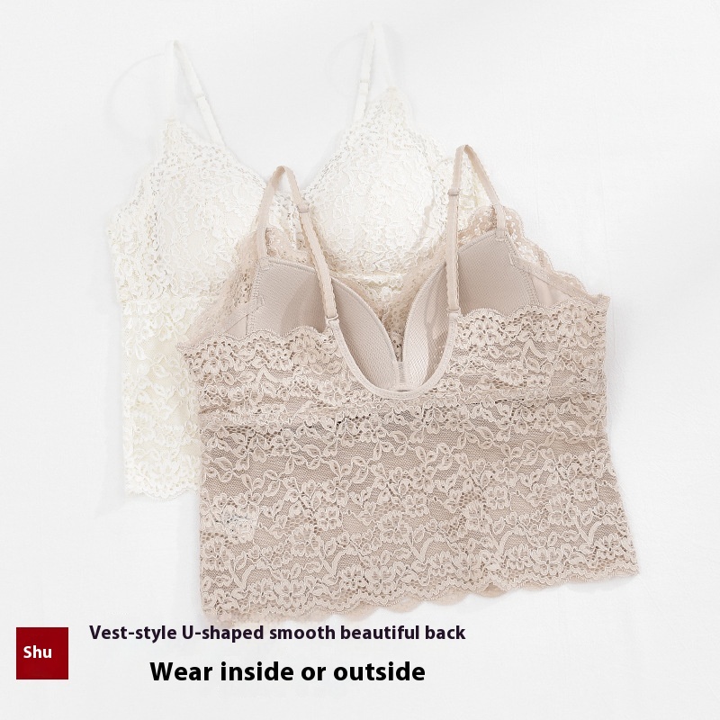 French Lace Underwear Ladies Underwired Backless Bra - Image 1