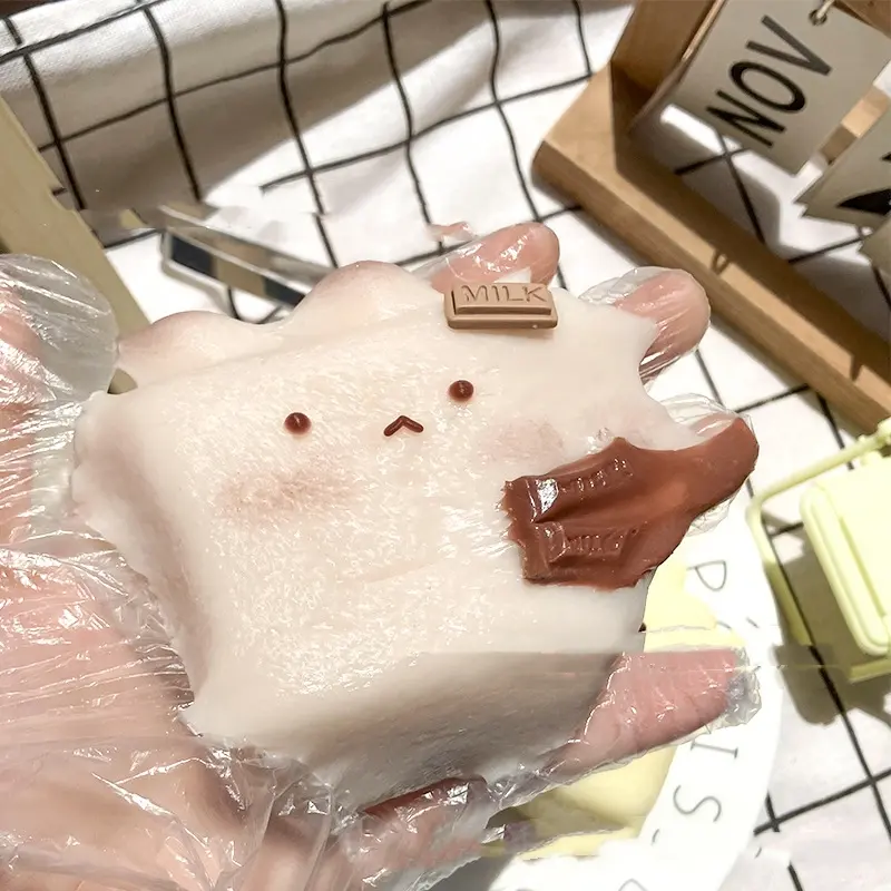 Edible Silicon Rabbit Rice Cake Squeezing Toy Handmade