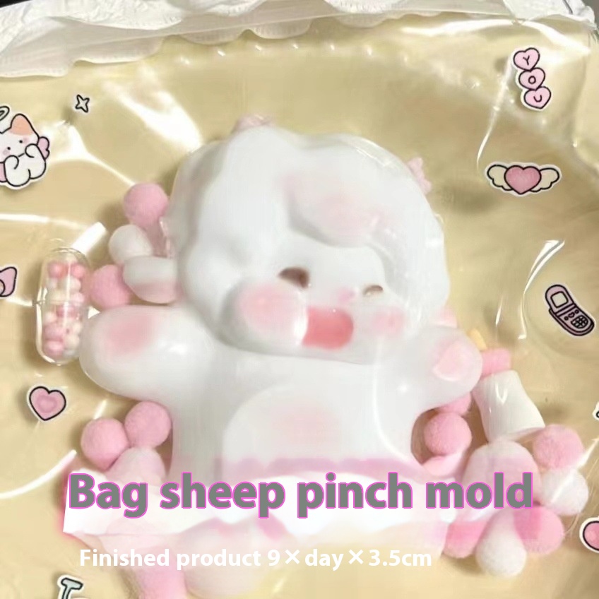 Title 2, Sleepy Bag Sheep Kneading Silicone Mold Handmad...